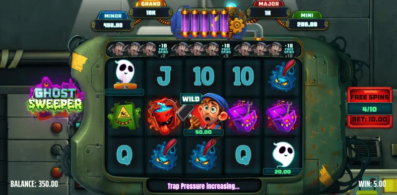 Ghost Sweeper - মূল খেলার রিলগুলিতে Wild অবতরণ করছে